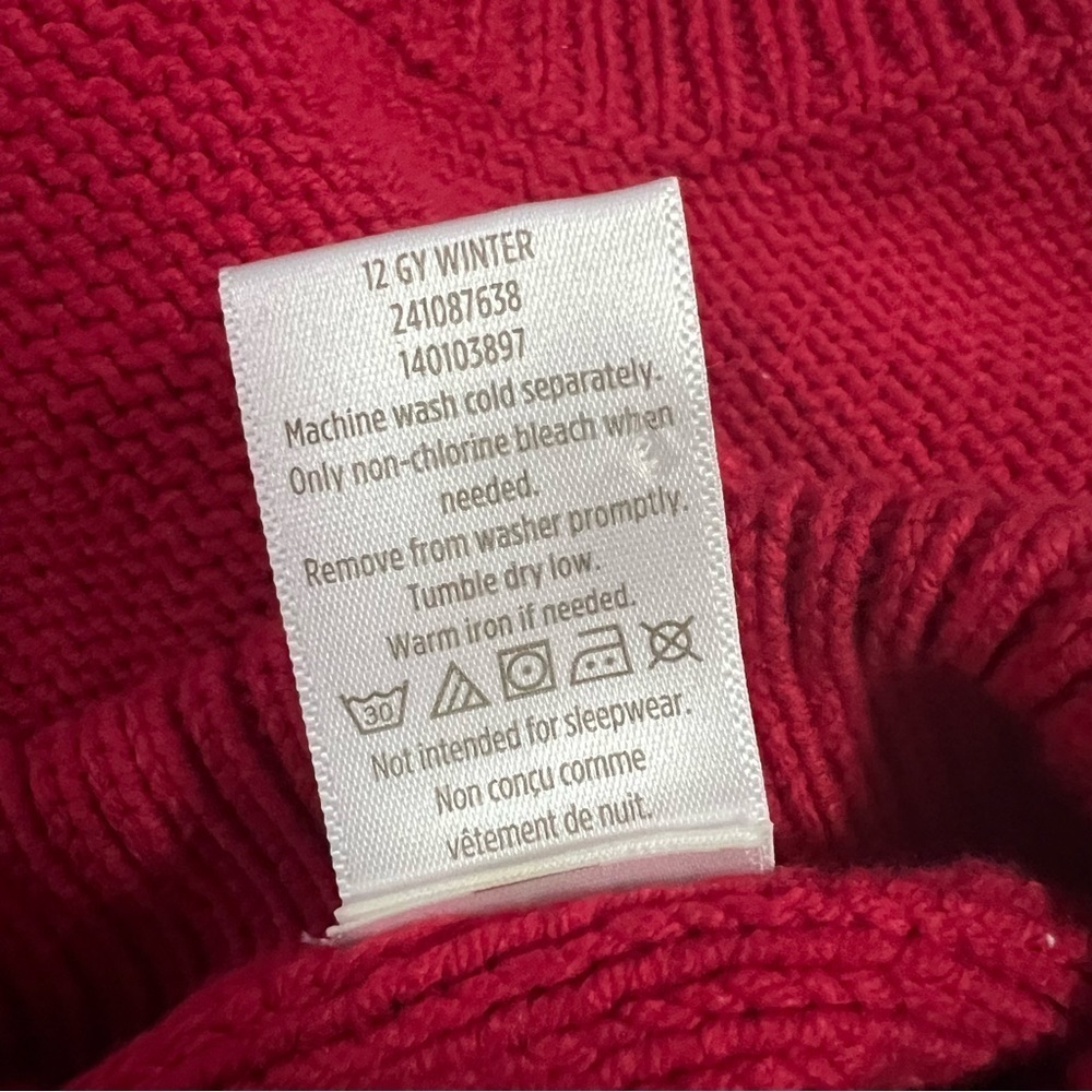 Gymboree Winter Cheer Red Bubble And Cable Sweater 3-6 Months Baby Girl - Picture 4 of 4